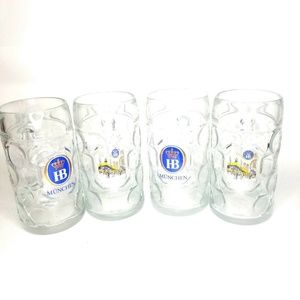 HB München 1 L Dimpled Glass Stein Set Of 4
